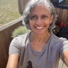 Woman in gray t-shirt